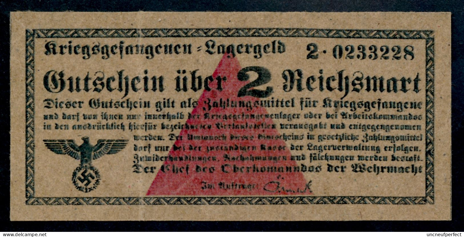 Pick ?  Ro 519  DWM-24.  2 Reichsmark 1939/44  XF+ (FAUX D'époque) - Other & Unclassified