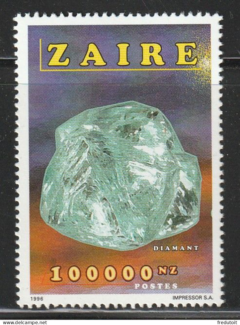 ZAIRE - N°1529 ** (1996) Minéraux : Bord Blanc - Ongebruikt