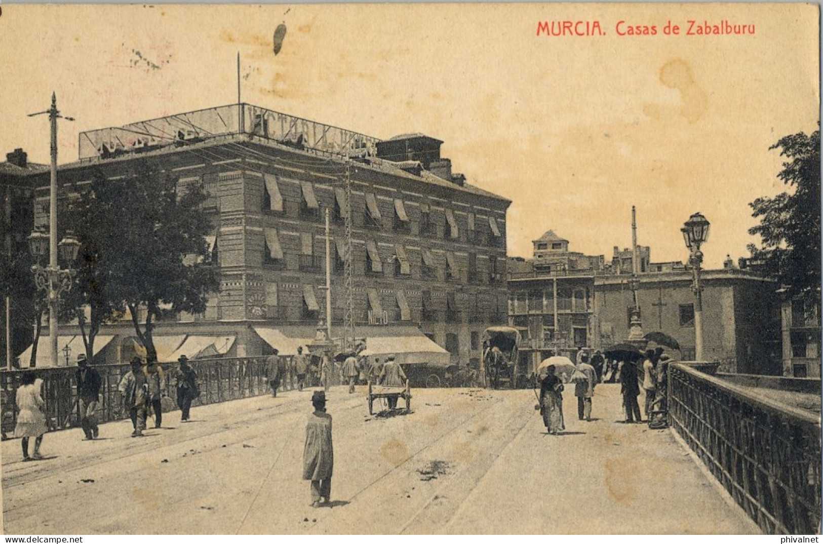 MURCIA - CASAS DE ZABALBURU , ED. FOTOTIPIA THOMAS    ,  T.P. CIRCULADA - Murcia