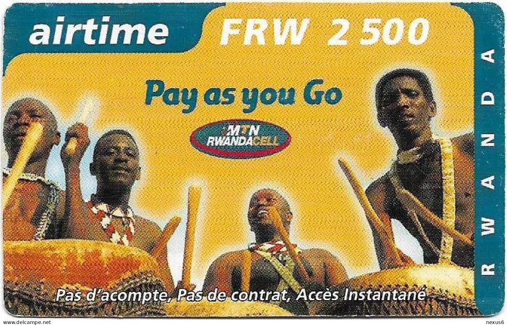 Rwanda - MTN RwandaCell - Pay As You Go, Musicians, Exp.15.02.2002, GSM Refill 2.500RF, Used - Ruanda