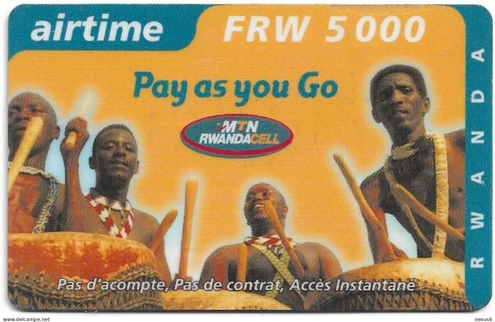 Rwanda - MTN RwandaCell - Pay As You Go, Musicians, Exp.21.09.2001, GSM Refill 5.000RF, Used - Ruanda