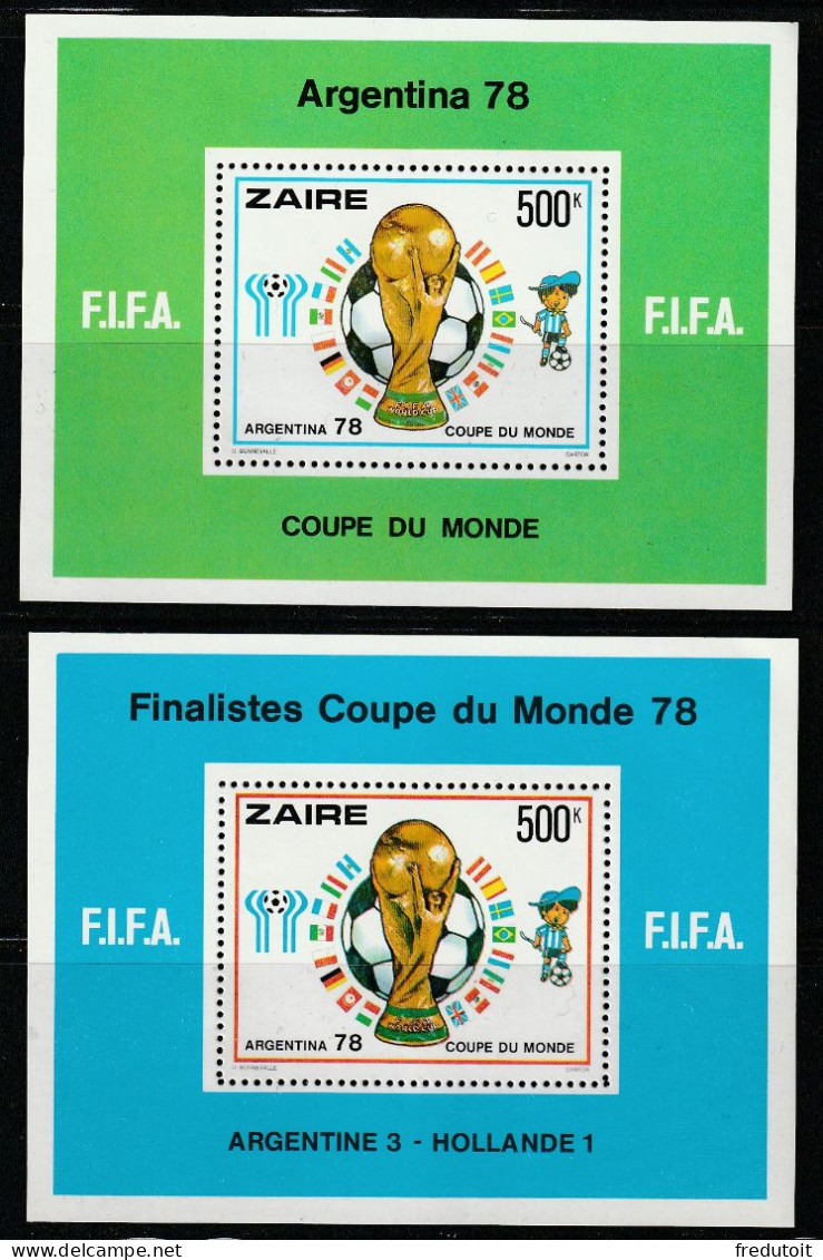 ZAIRE - 2 BLOCS N°3/4 ** (1978) Football : Argentina'78 - Nuevos