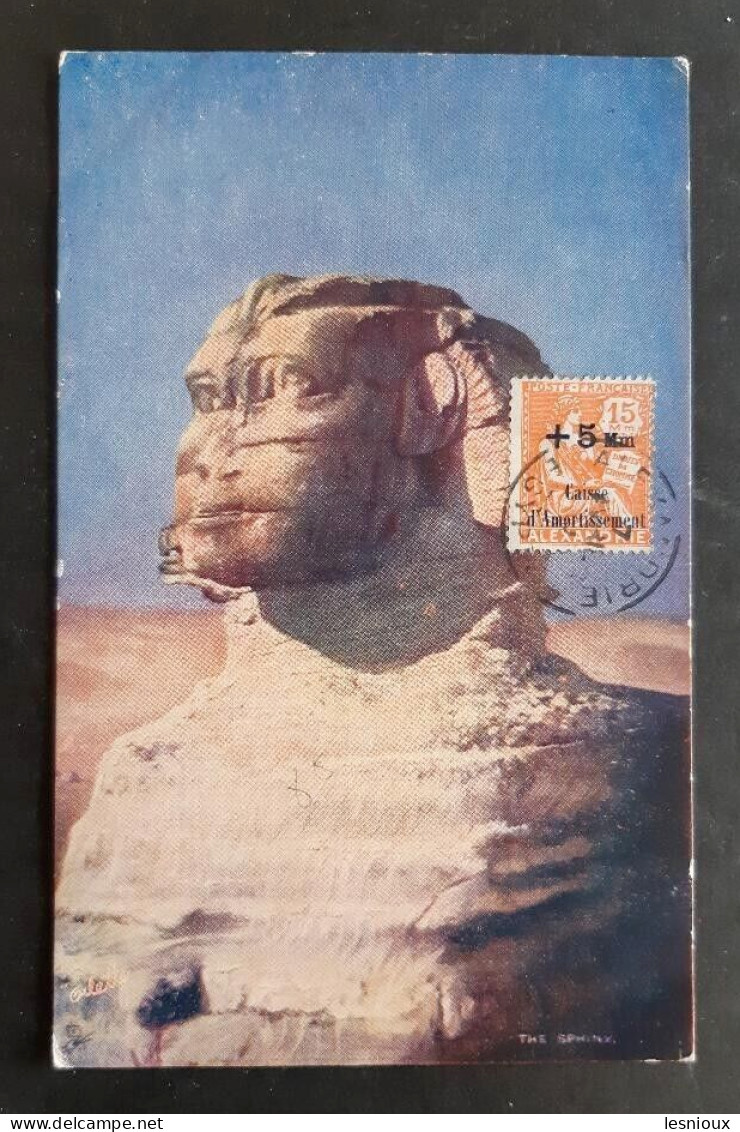 Carte Alexandrie Egypte 1928 Caisse Amortissement Postcard Card Cover - Lettres & Documents