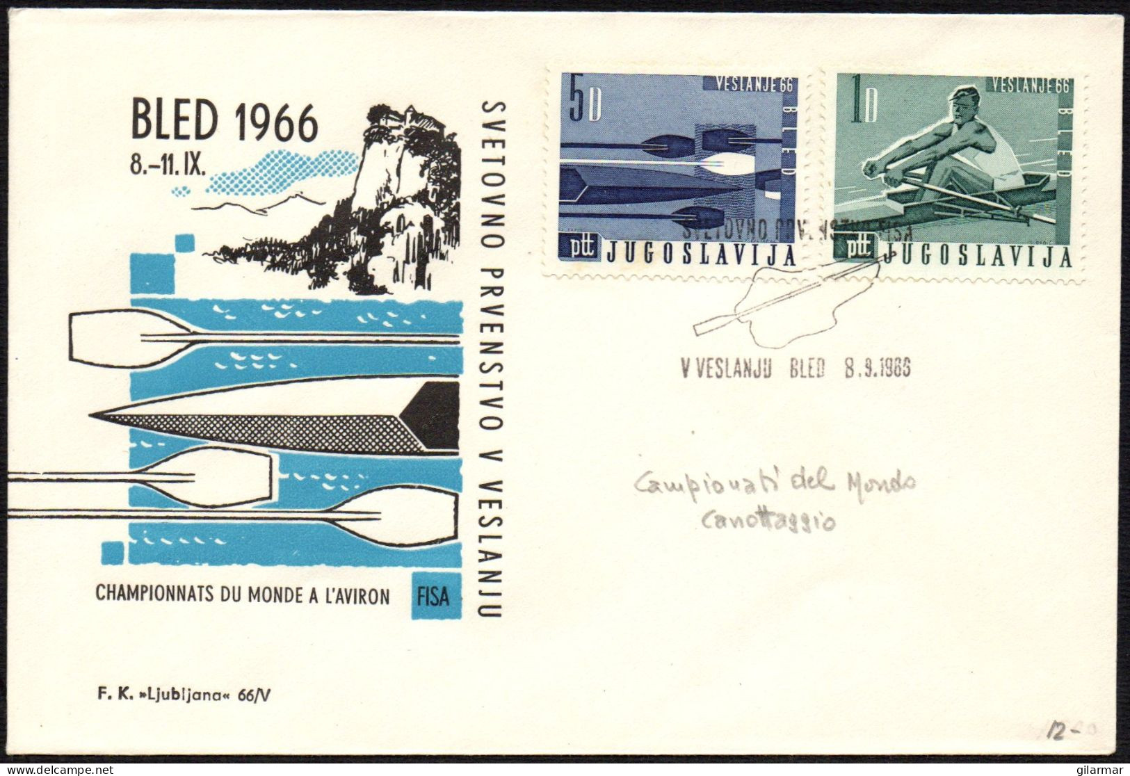 ROWING - YUGOSLAVIA BLED 1966 - CHAMPIONNATS DU MONDE D'AVIRON - M - Rudersport