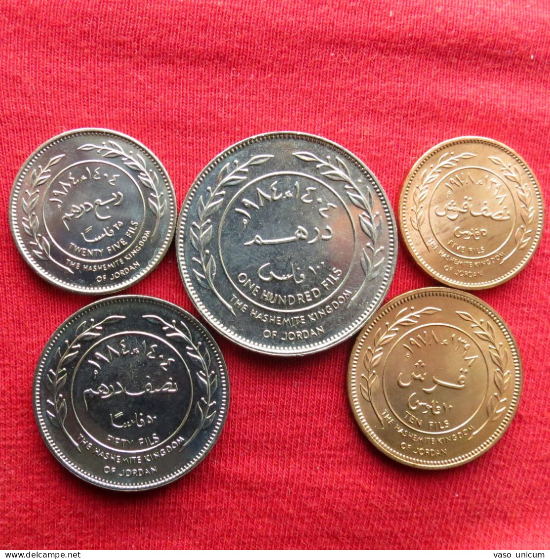 Jordan Set 5 10 25 50 100 Fils  1984 1978  Jordania Unc - Jordanië