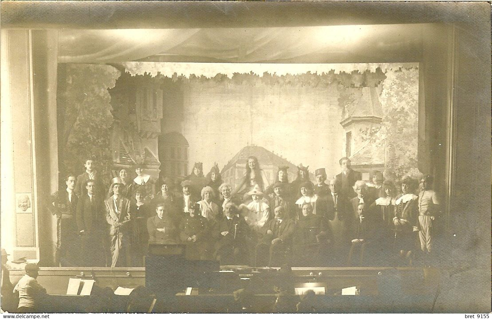 92 MONTROUGE CARTE PHOTO GRANDE SOIREE THEATRALE LA FINALE TOUS LES ACTEURS ET ACTRICES SUR SCENE - Montrouge