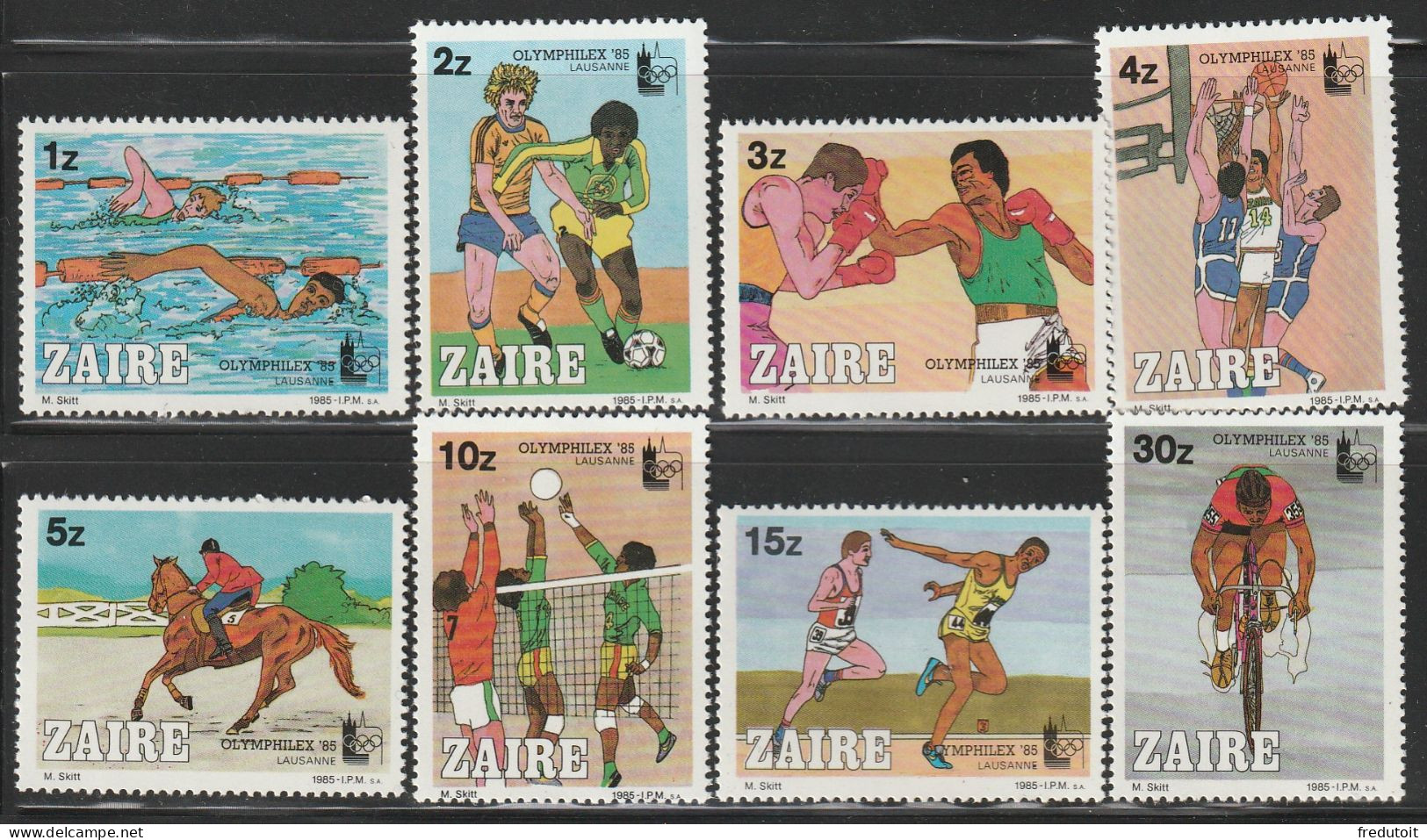 ZAIRE - N°1194/201 ** (1985) Olymphilex'85 - Neufs