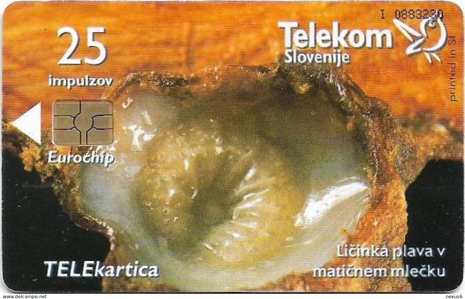 Slovenia - Telekom Slovenije - Carniolan Honey Bee - Ličinka Plava V, Gem5 Red, 07.2001, 25Units, 9.993ex, Used - Slovenia