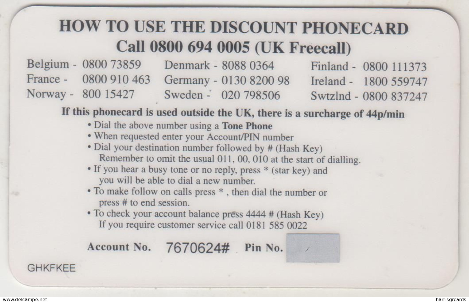 UK - Disneyland , Discount Phonecard , 10£, Mint, FAKE - Altri & Non Classificati