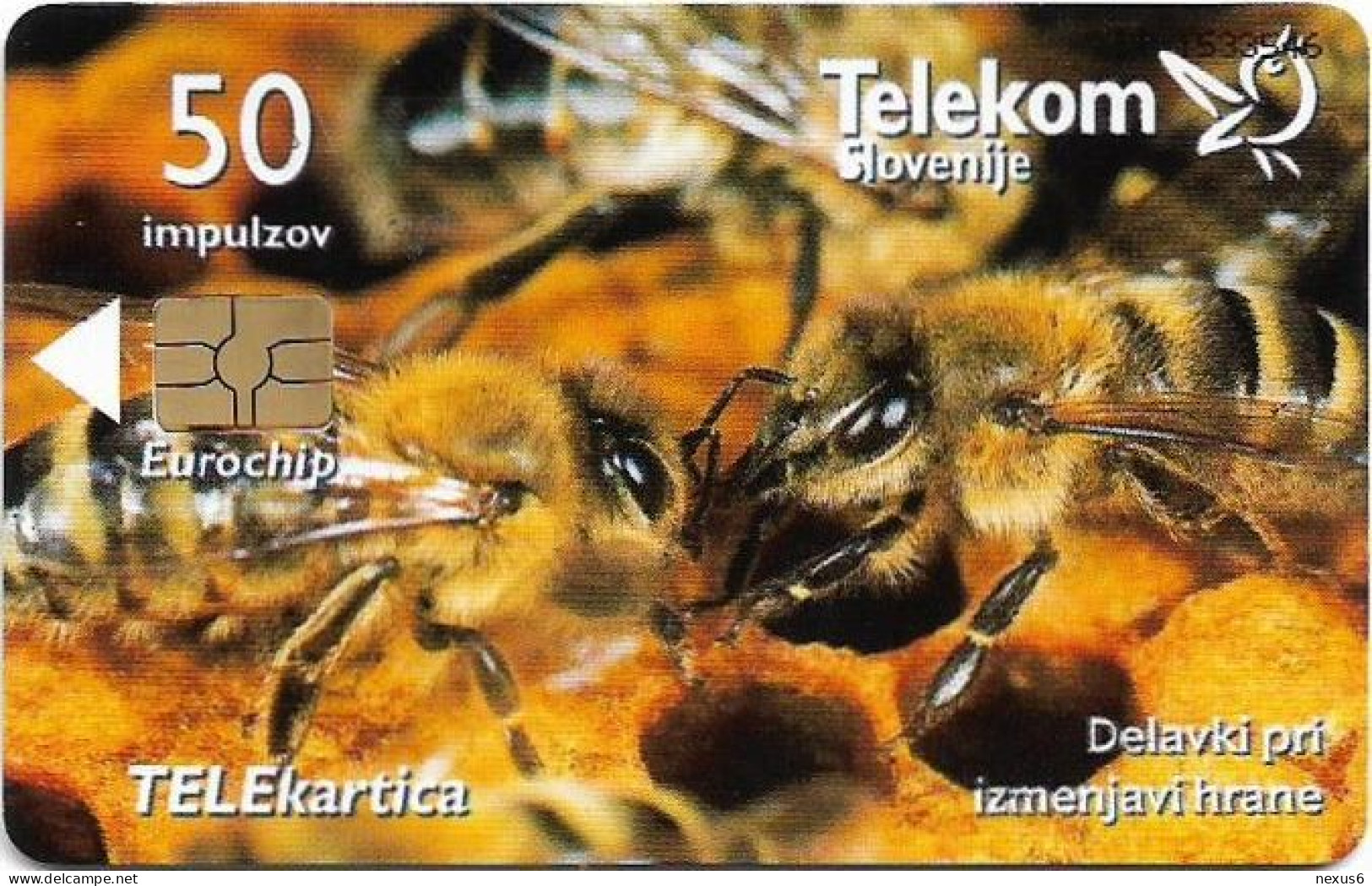 Slovenia - Telekom Slovenije - Carniolan Honey Bee - Delavki Pri Izmenjavi,  Gem5 Red, 05.2001, 50Units, 9.942ex, Used - Slovenië