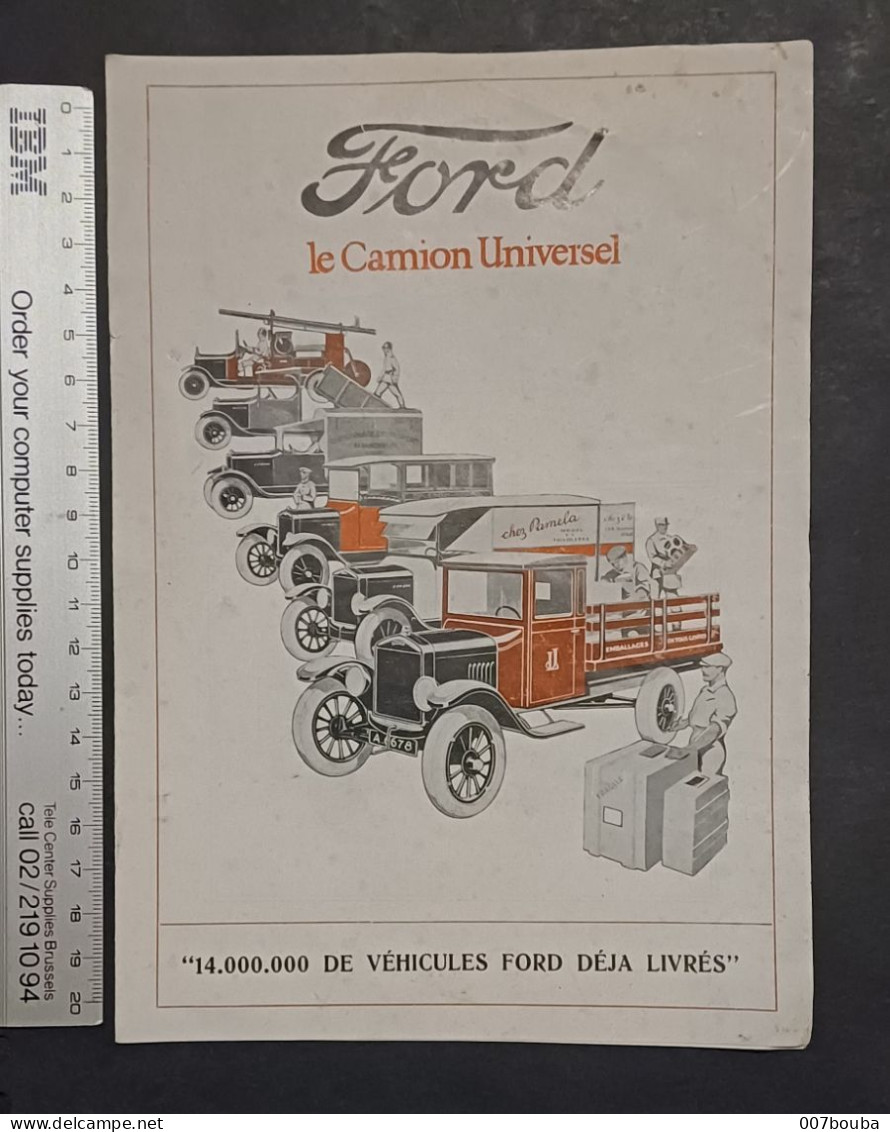 DÉPLIANT " FORD , LE CAMION UNIVERSEL" / FORD MOTOR Cie À HOBOKEN / PUBS BRASSERIES BORNHEM, LE PHARE,../ ANNÉES  +-1920 - LKW