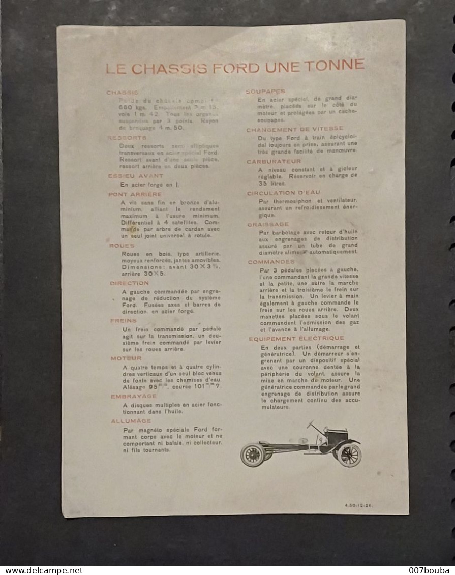 DÉPLIANT " FORD , LE CAMION UNIVERSEL" / FORD MOTOR Cie À HOBOKEN / PUBS BRASSERIES BORNHEM, LE PHARE,../ ANNÉES  +-1920 - LKW