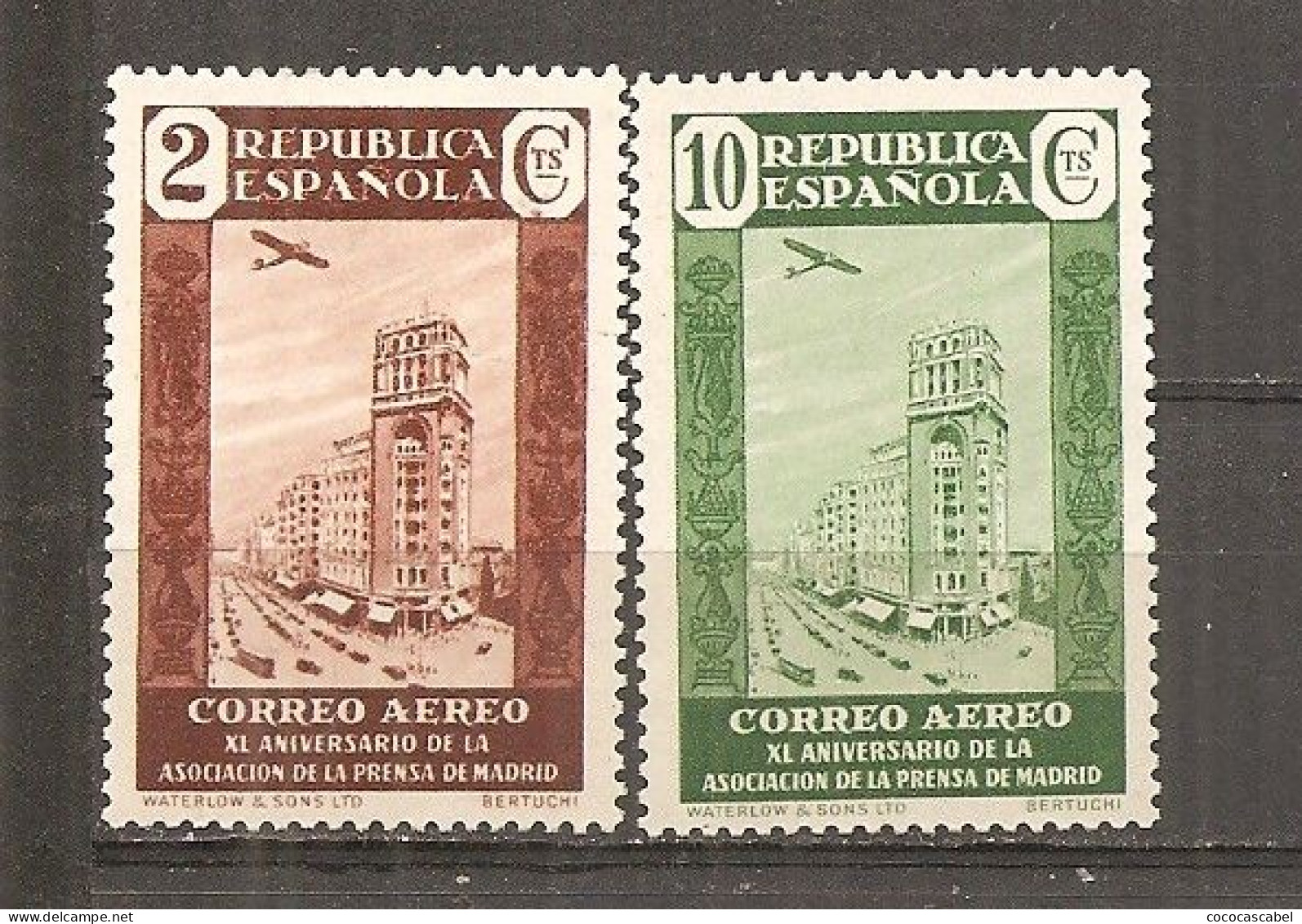 España/Spain-(MH/*) - Edifil  712, 714 - Yvert  Aéreo 97, 99 - Unused Stamps