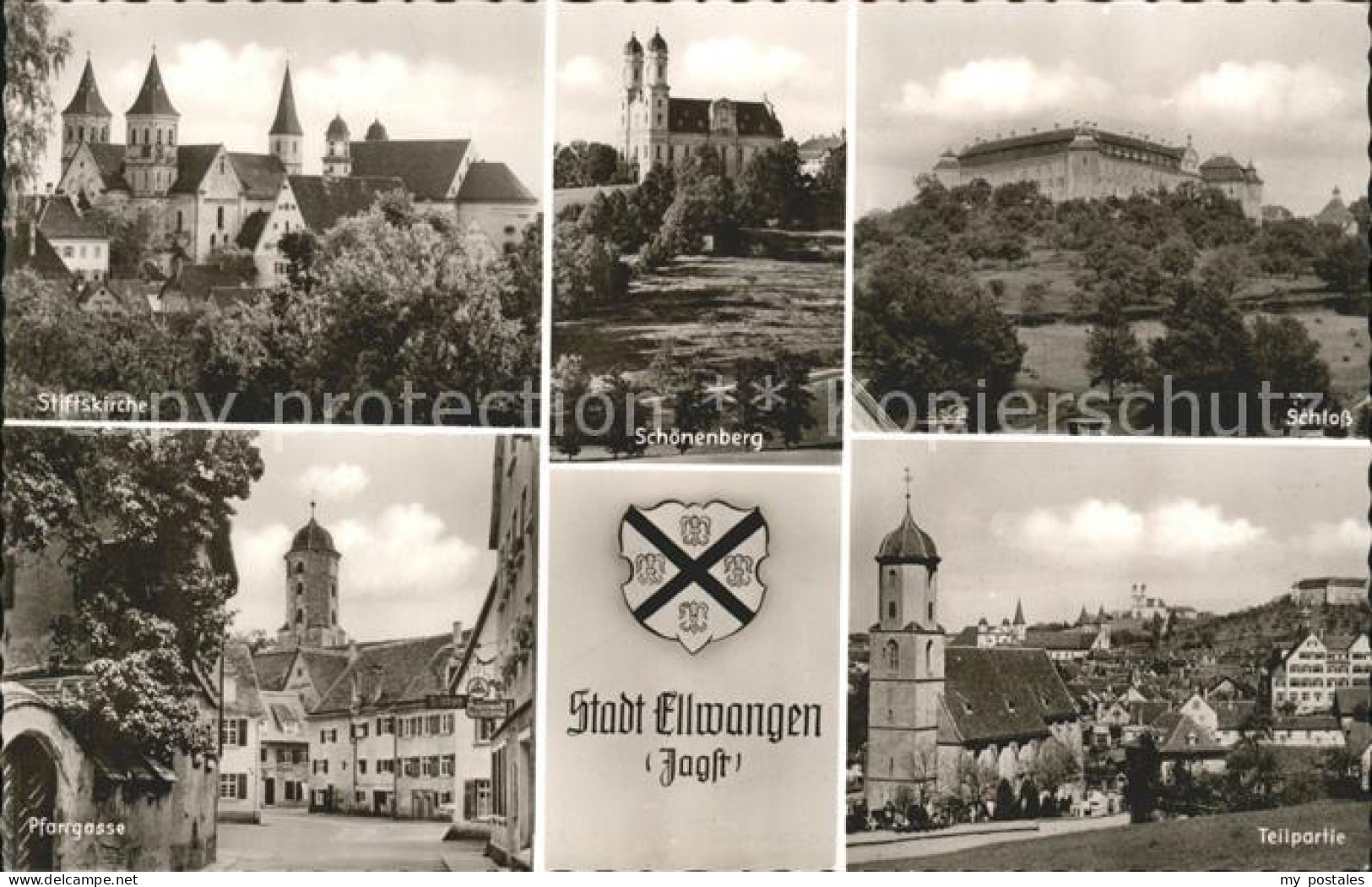 41602683 Ellwangen Jagst Stiftskirche Schoenenberg Schloss Pfarrgasse Teilansich - Ellwangen