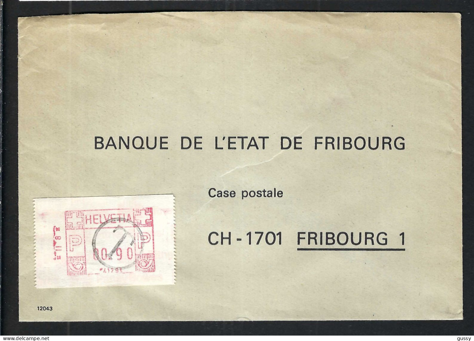 SUISSE:  LSC De Fribourg (FR) Intra Muros Avec Taxe "T" Sur étiquette D'affranchissement - Frankeermachinen