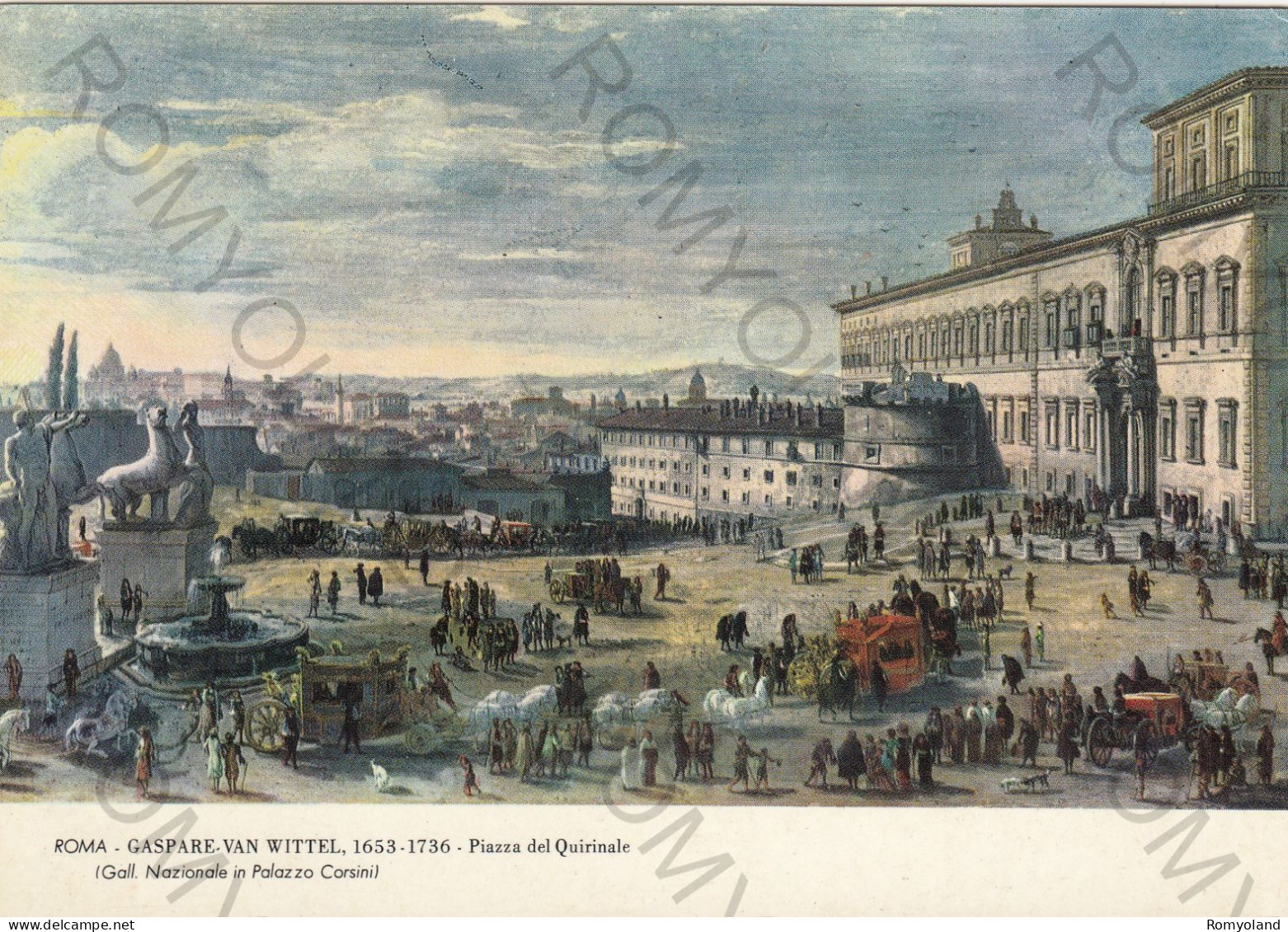 CARTOLINA  ROMA,LAZIO-GALL.NAZIONALE IN PALAZZO CORSINI-GASPARE VAN WITTEL 1653-1736 PIAZZA DEL QUIRINALE-NON VIAGGIATA - Expositions