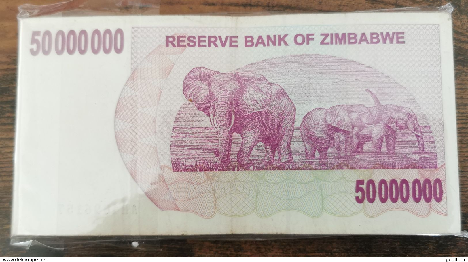 Bundle 100 Billets 50 Millions Dollars ZIMBABWE 2008 - 50.000.000 $ - 100 Pcs - Simbabwe