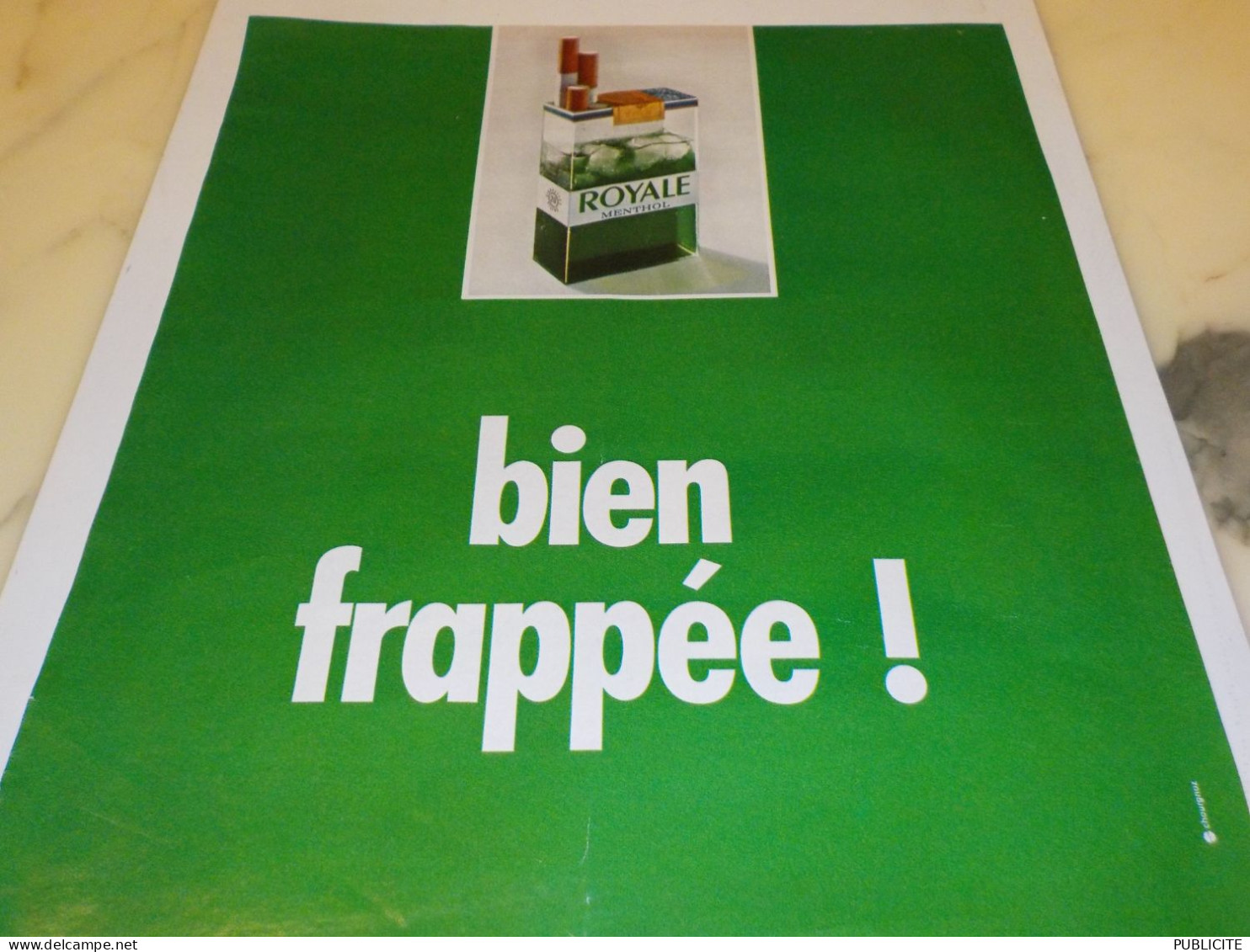 ANCIENNE PUBLICITE BIEN  FRAICHEUR  ROYALE MENTHOL 1973 - Andere & Zonder Classificatie