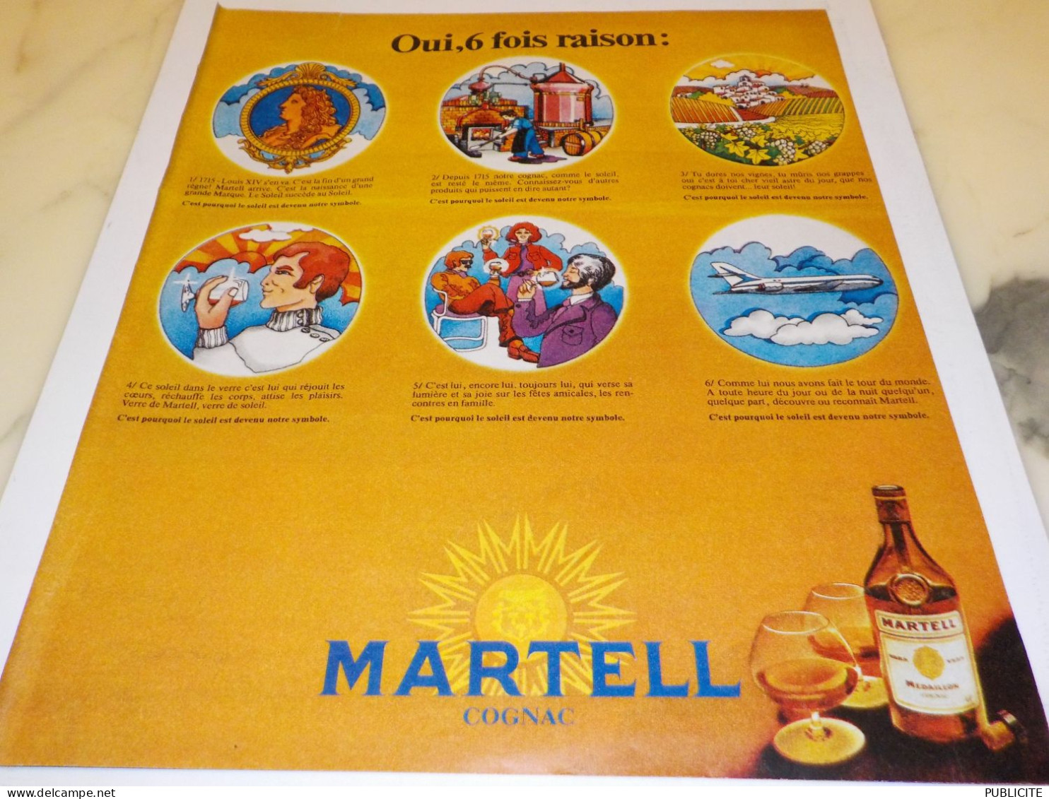 ANCIENNE PUBLICITE  6 RAISON COGNAC MARTELL 1973 - Alcoholes