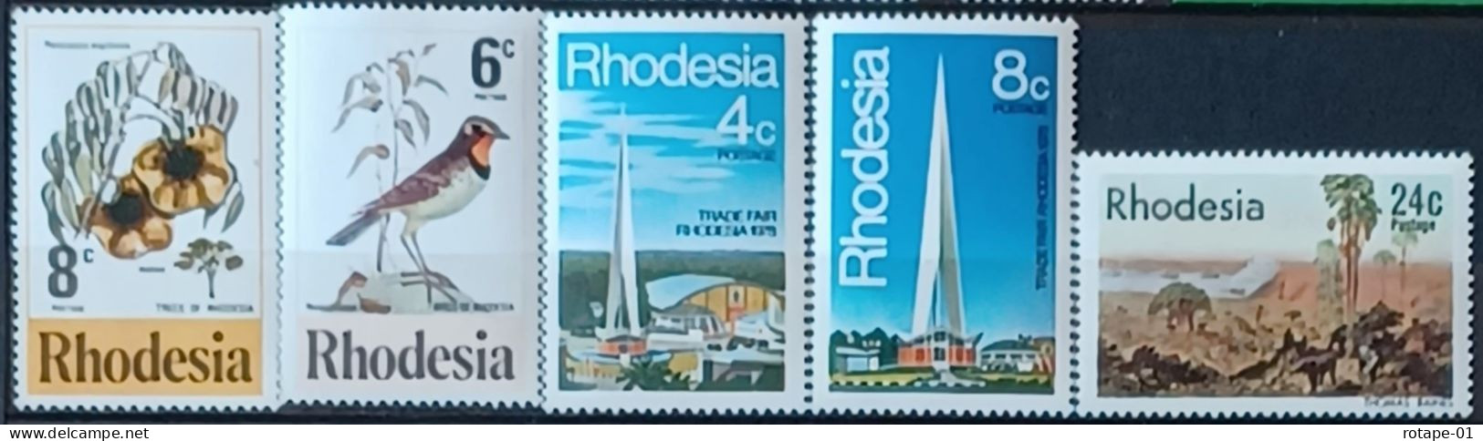 Rhodésie  1977-78,  YT N°284-85,93,98-99  N**,  Cote YT 3,4€ - Rhodesien (1964-1980)