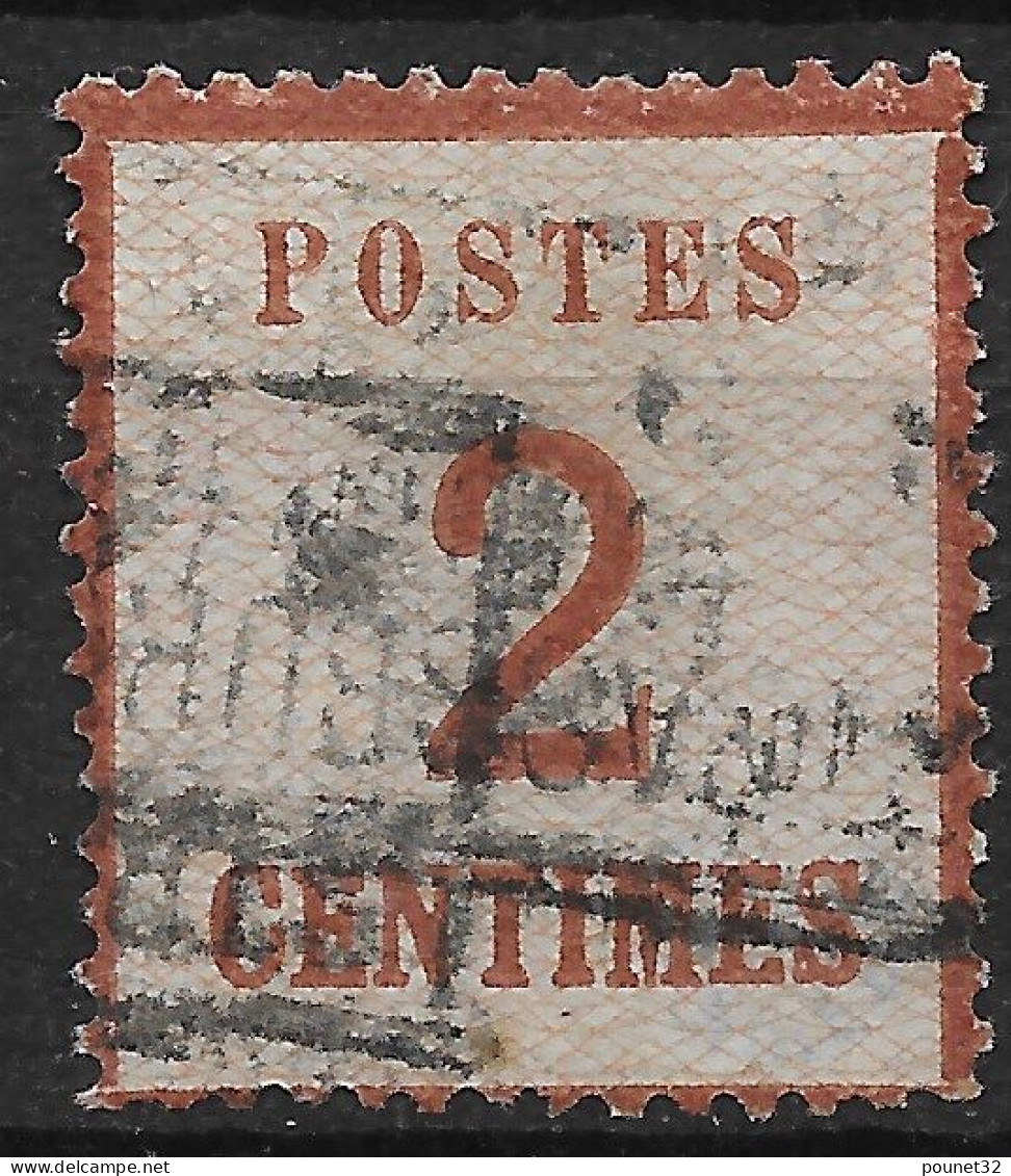 TIMBRE ALSACE LORRAINE 2c BRUN ROUGE N° 2 OBLITERE - SIGNE ROUMET - COTE 240 € - Oblitérés