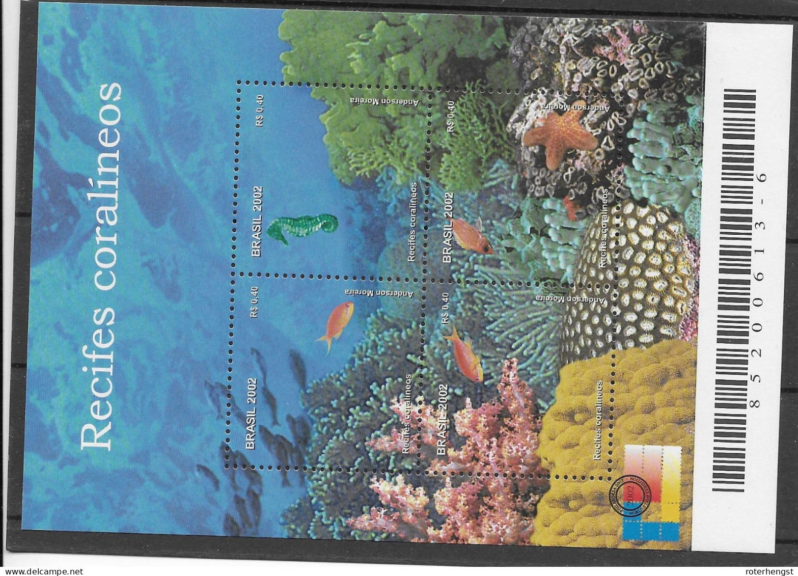 Brazil Mnh **  2002 Good Fish Sheet - Blocchi & Foglietti