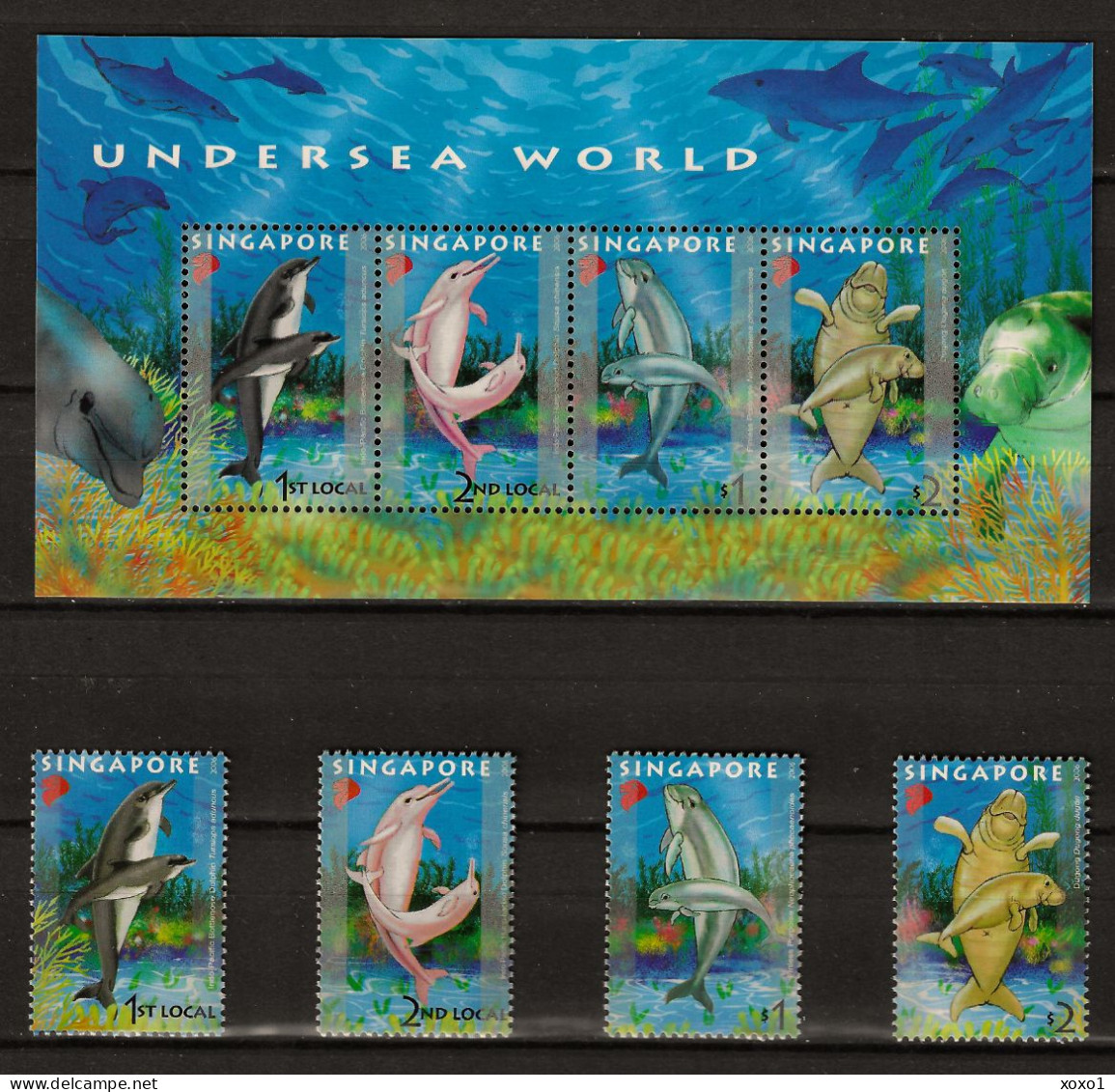Singapore 2006 MiNr. 1535 - 1538 (Block 121) Singapur Marine Mammals Dolphins, Dugong  4v + S\sh  MNH** 11.80 € - Delfines