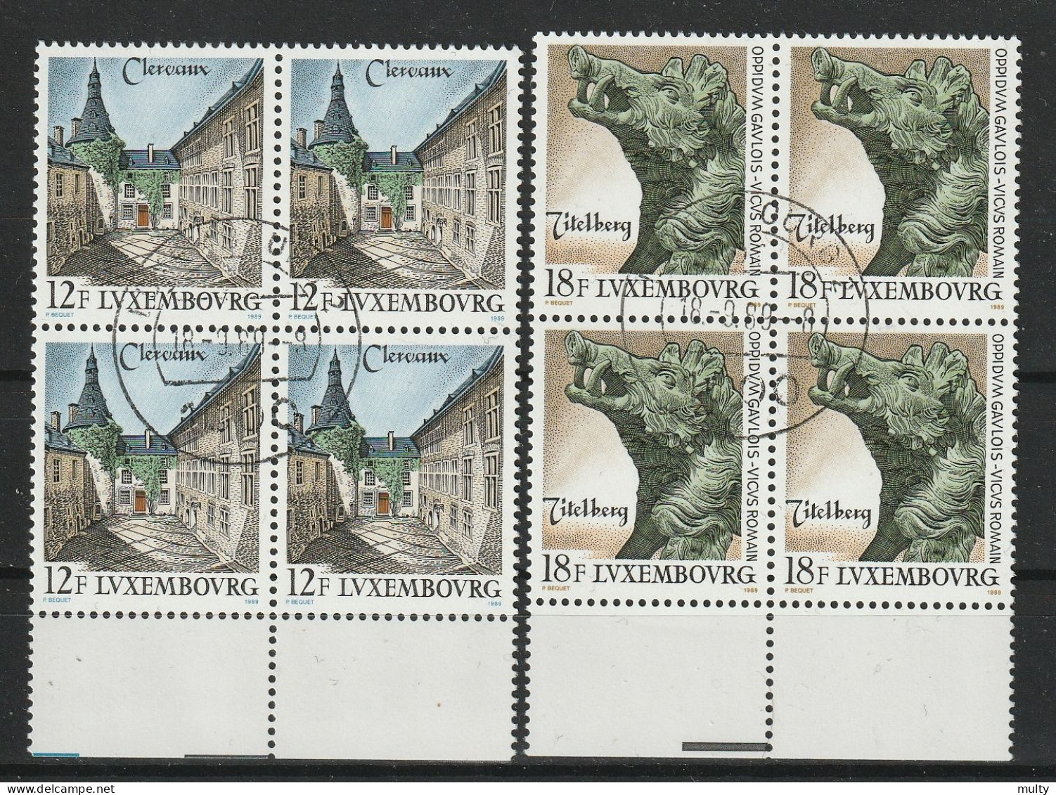 Luxemburg Y/T 1180 / 1181 (0) In Blok Van 4. - Used Stamps