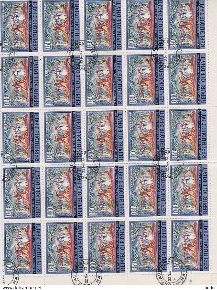 HAITI Feuile De 50 Timbres (o) Cachet Port Au Prince 22/11/1972 Prix 21,50 € - Haïti