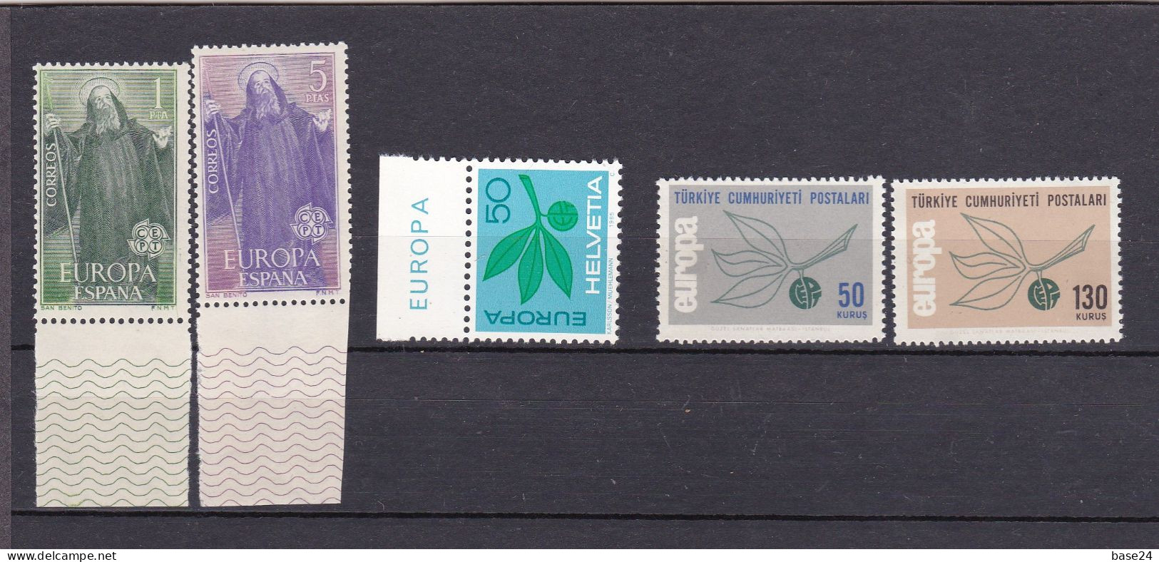 1965 EUROPA CEPT EUROPE ANNATA MNH** YEAR 19 Paesi, 36 Valori, RAMO CON 3 FOGLIE, 3 LEAVES BRANCH - 1965