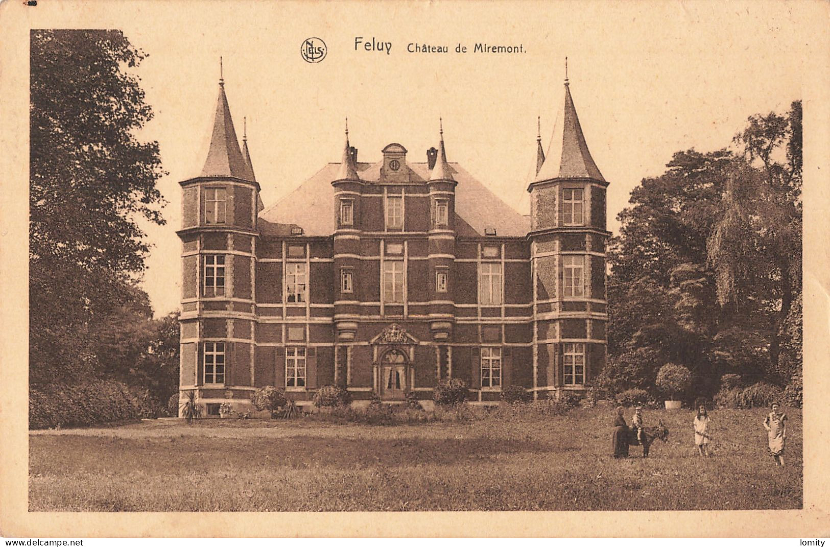 Belgique Feluy Chateau De Miremont CPA + Timbre Cachet 1936 - Seneffe