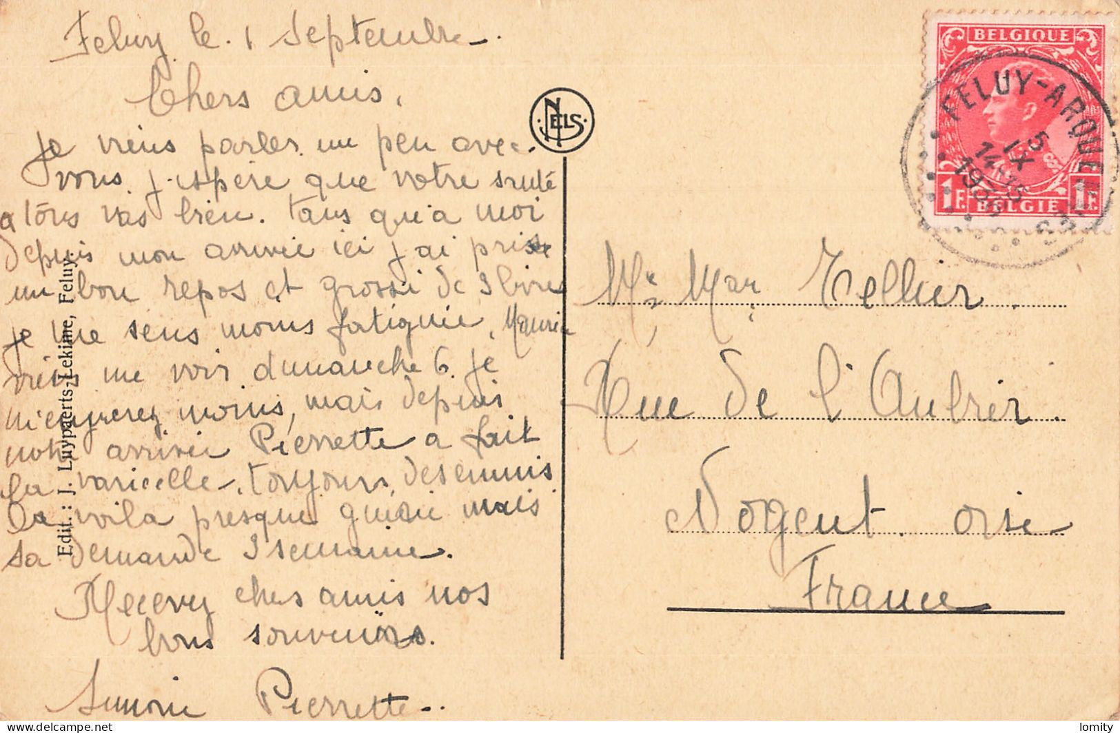 Belgique Feluy Chateau De Miremont CPA + Timbre Cachet 1936 - Seneffe