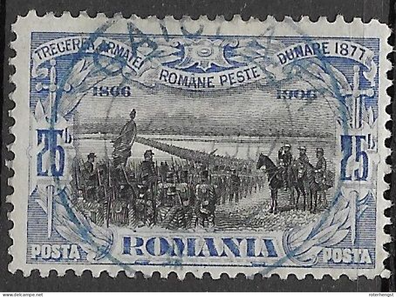 Romania VFU With Great Cancel In Blue 1906 - Oblitérés