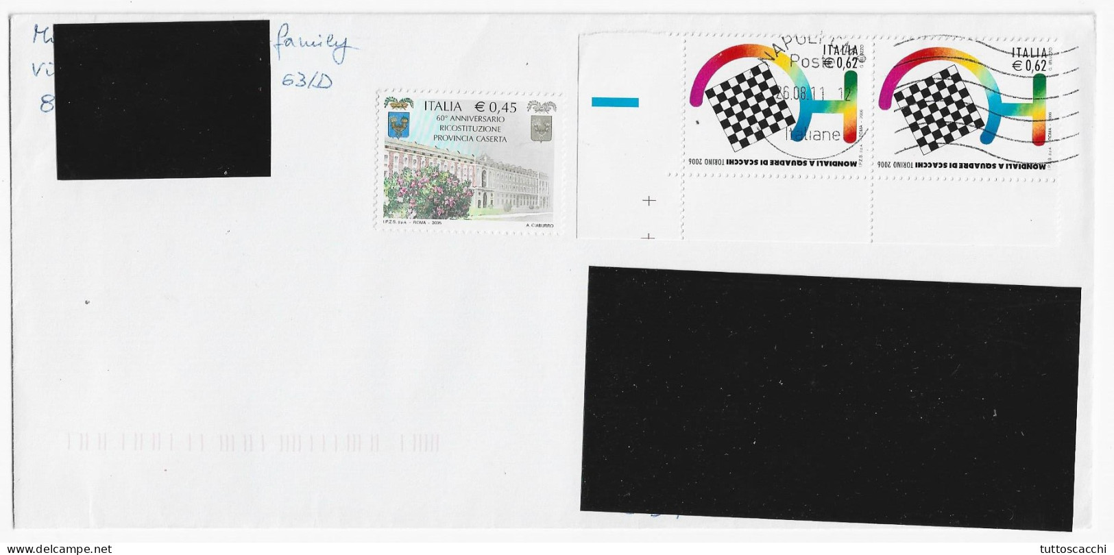 CHESS Italy - Traveled Envelope With Chess Stamps - Schach