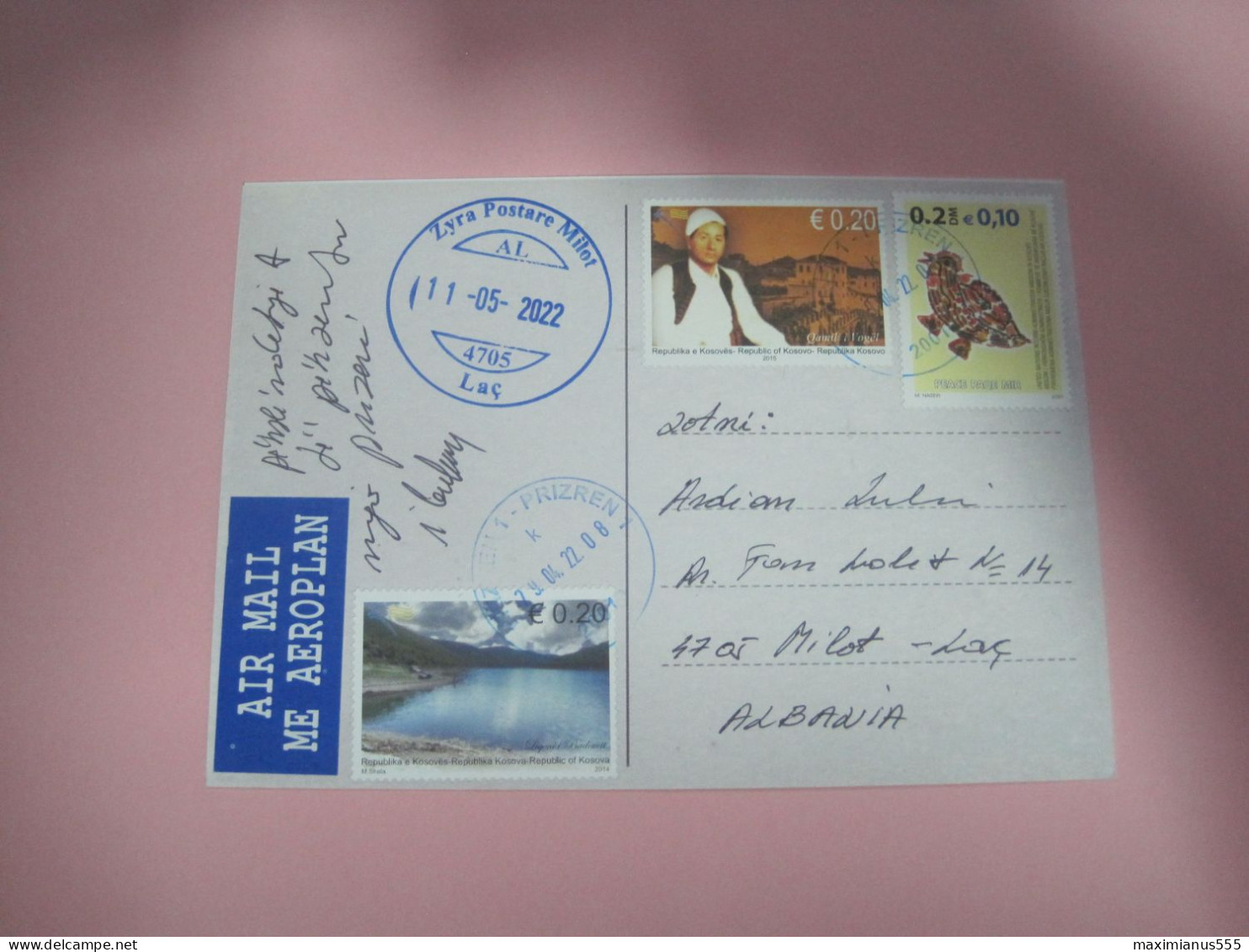 Kosovo Airmail Postcard Sent From Prizren To Milot Lac 2022 (6) - Kosovo