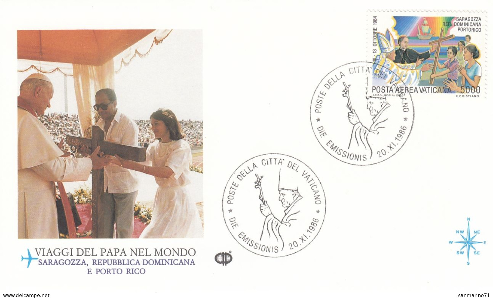 VATICAN Cover 1-73,popes Travel 1986 - Storia Postale