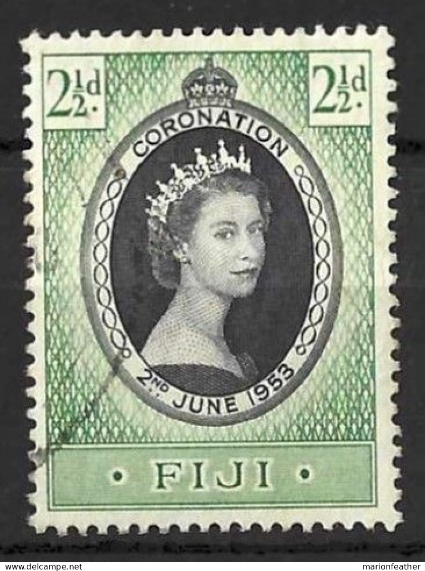 FIJI.....QUEEN ELIZABETH ..II...(1952-22..)....." 1953.."....OMNIBUS....CORONATION.....2 & HALFd....SG278....CDS....VFU. - Fiji (...-1970)