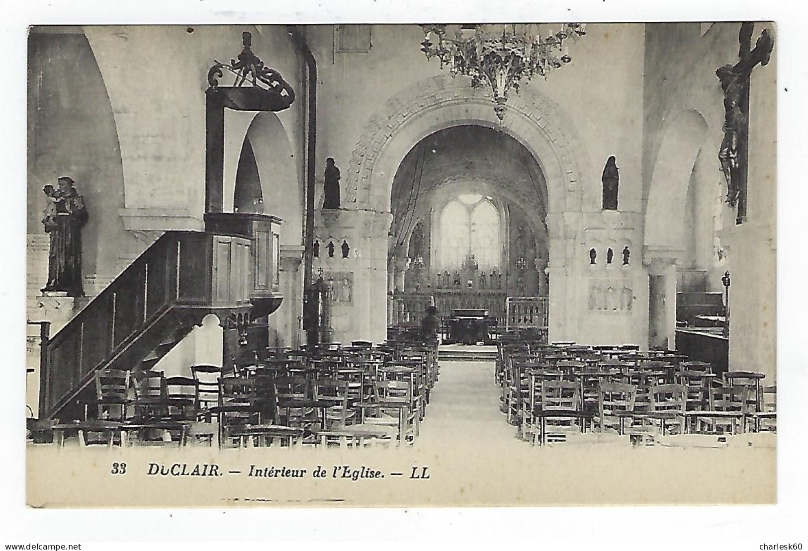 76 - Lot - Vrac - 5 CPA - Duclair - Église - Vue Générale - Intérieur De L'Église - Rouen - Duclair