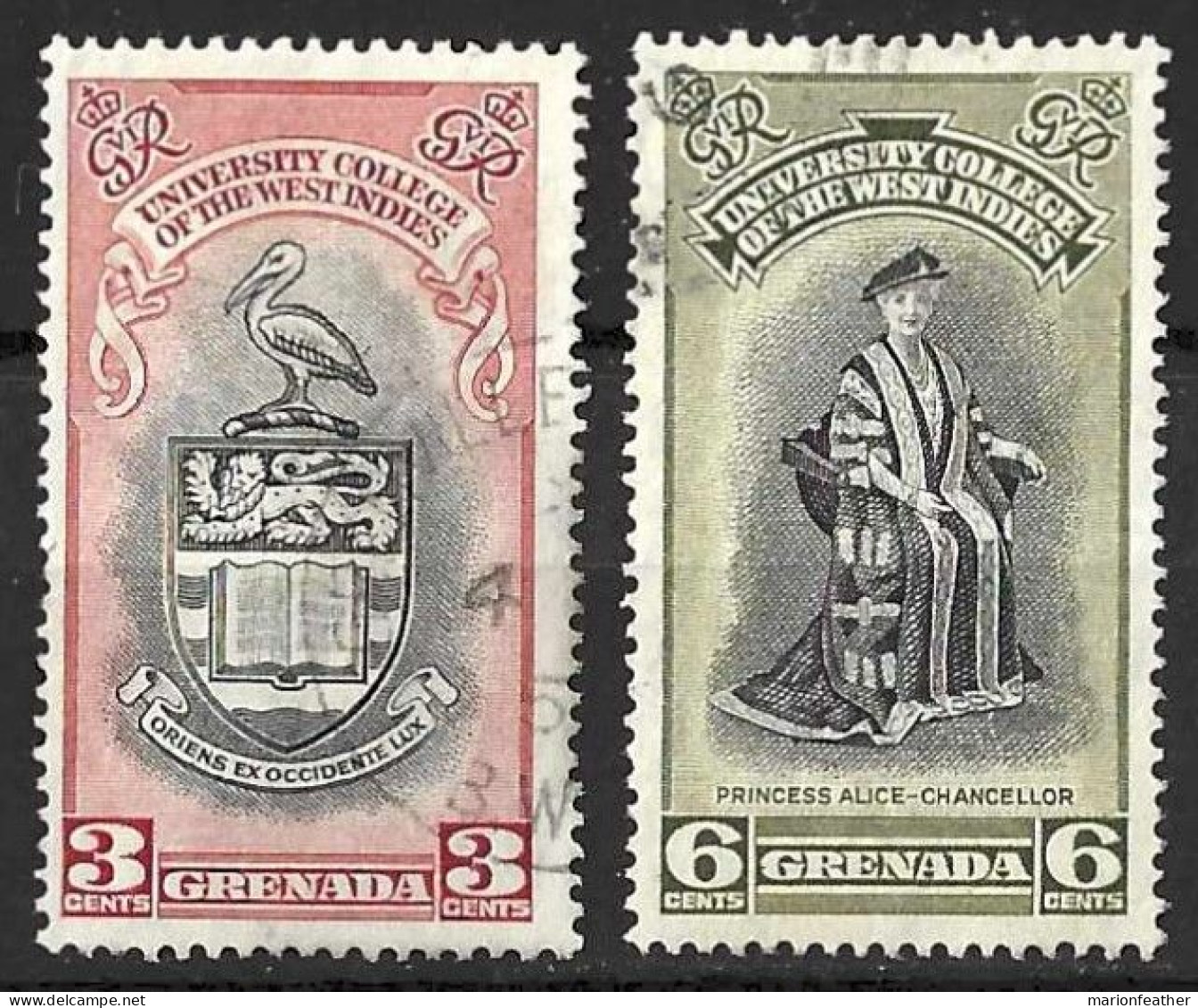 GRENADA...KING GEORGE VI..(1936-52..).." 1951."...OMNIBUS...UNIVERSITY COLLIAGE OF THE WEST INDIES...SET OF 2...VFUJ2... - Grenade (...-1974)