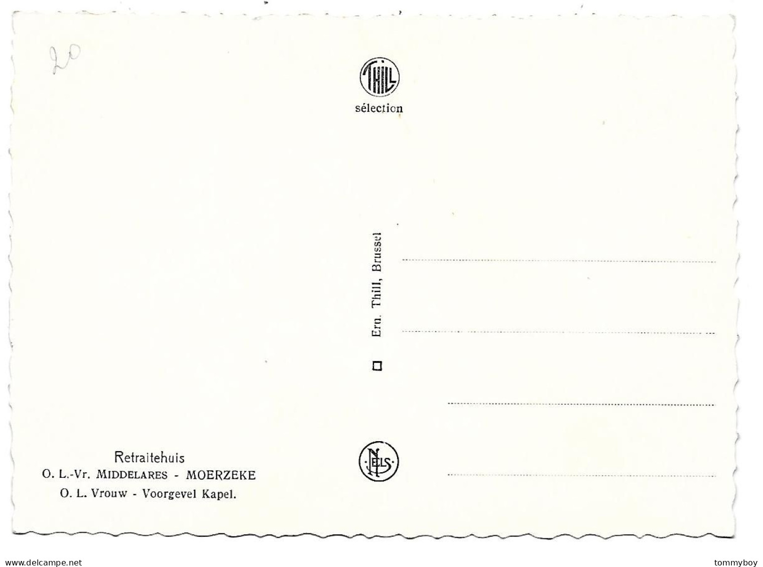 CPA Moerzeke, Retraitehuis, O. L.-Vr. Middelares, Voorgevel Kapel - Hamme