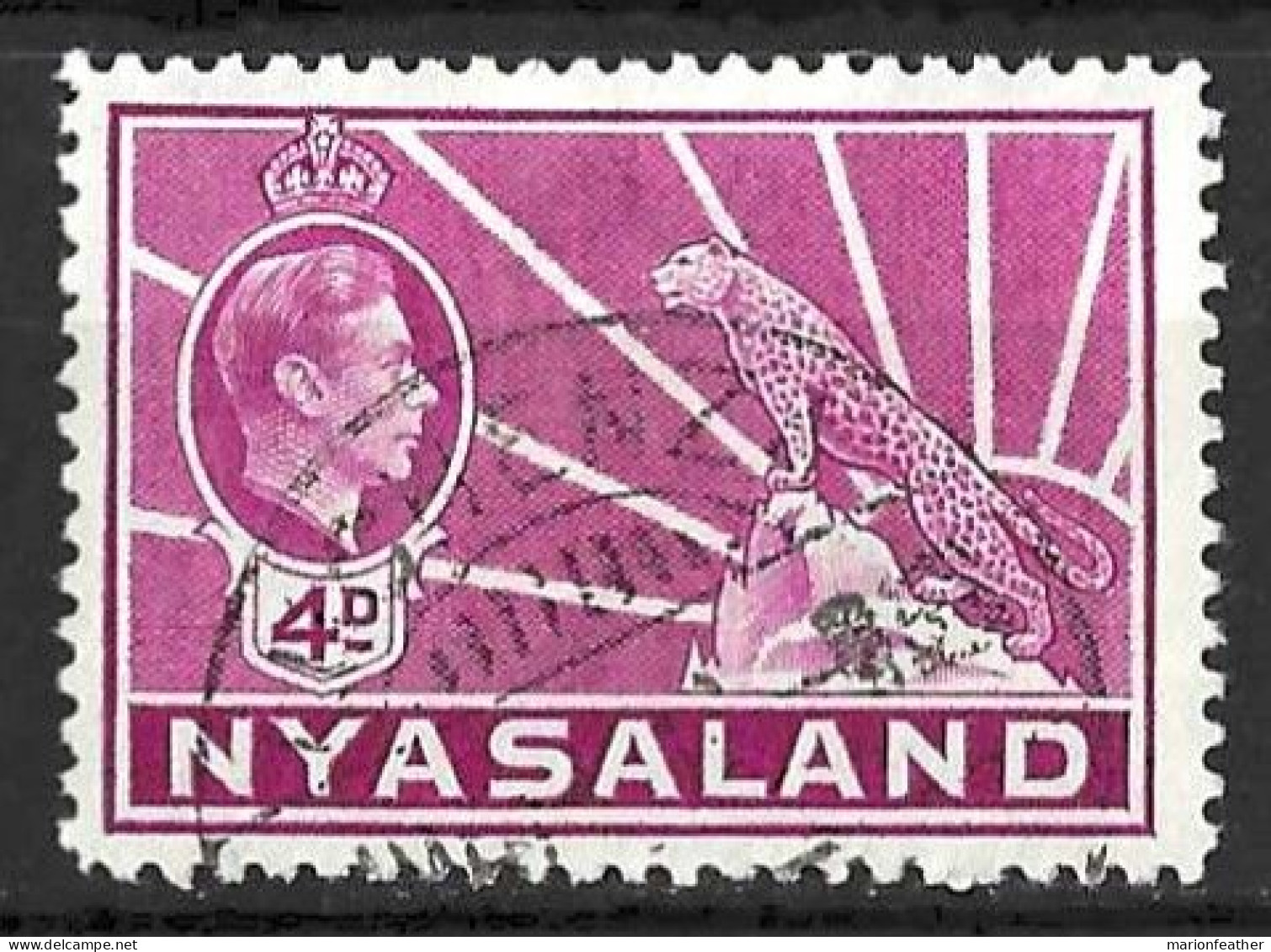 NYASALAND.....KING GEORGE VI..(1936-52..)..." 1938.."......4d.......SG135......CDS.......VFU.... - Nyasaland (1907-1953)