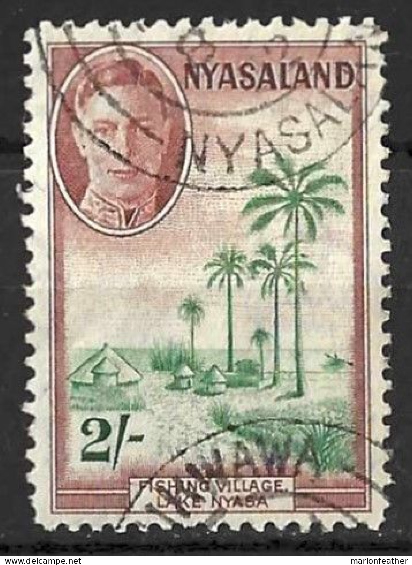 NYASALAND.....KING GEORGE VI..(1936-52..)..." 1945.."......2/-.....SG153......CDS.......VFU.... - Nyasaland (1907-1953)