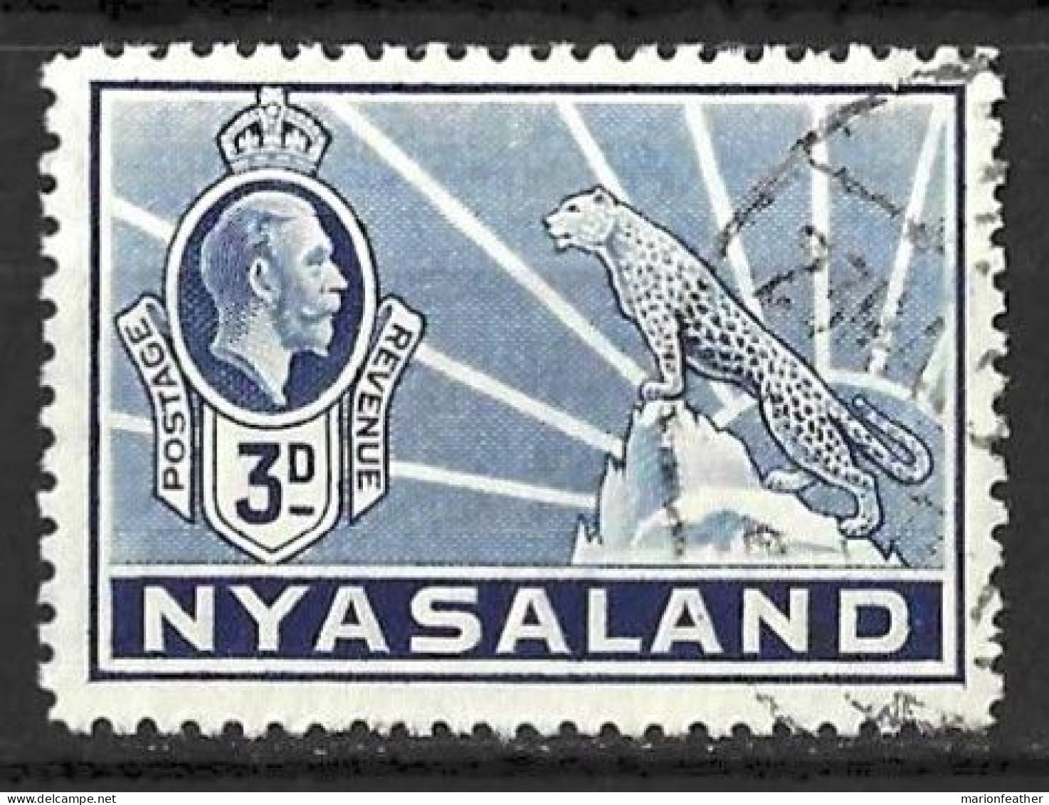 NYASALAND.....KING GEORGE V....(1910-36..)......3d.......SG118.......CDS..........VFU.... - Nyassaland (1907-1953)