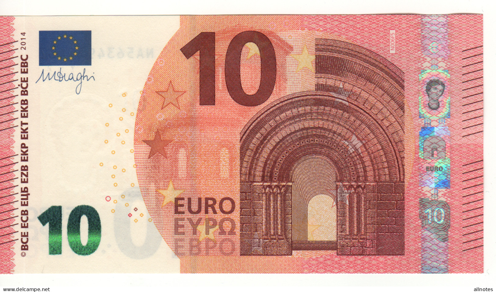 10 EURO  "Austria"   Firma  DRAGHI    N 006 F5   NA5634926182  /  FDS - UNC - 10 Euro