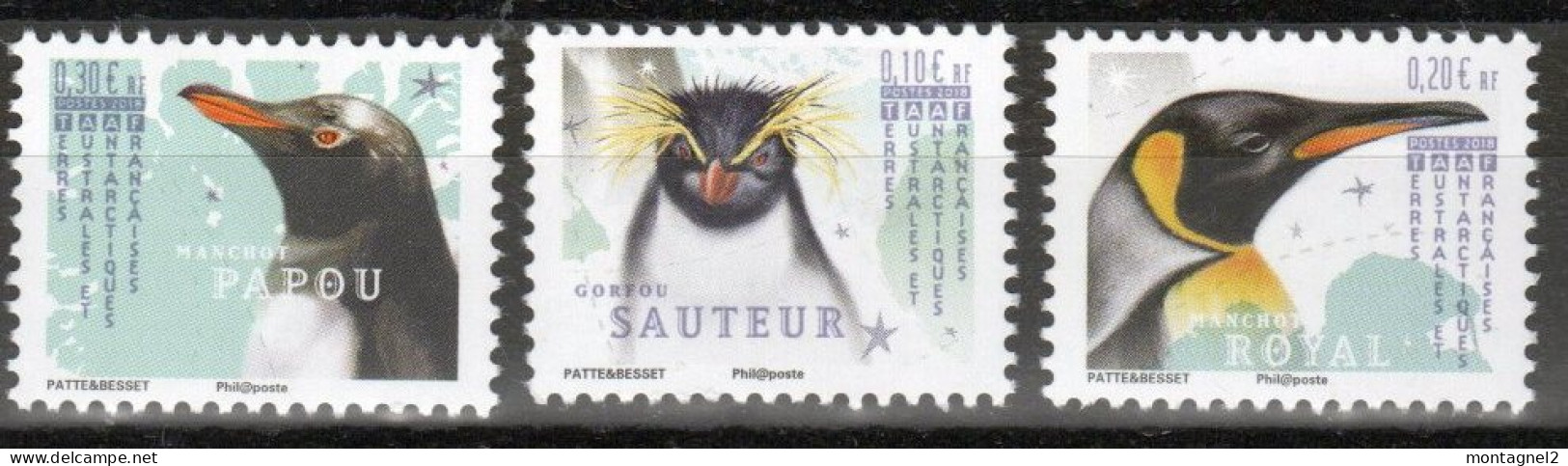 Timbre Des TAAF  N° 871 872 873 Neuf ** - Pingouins & Manchots