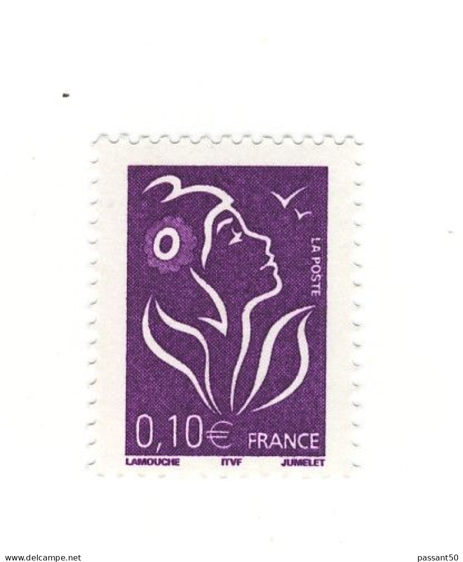 Lamouche 0.10 € Violet Type I YT 3732d Sans Phospho Et ENCRE FLUO, SIGNE Calves . Voir Le Scan. Cote YT : 150 €. - Ungebraucht