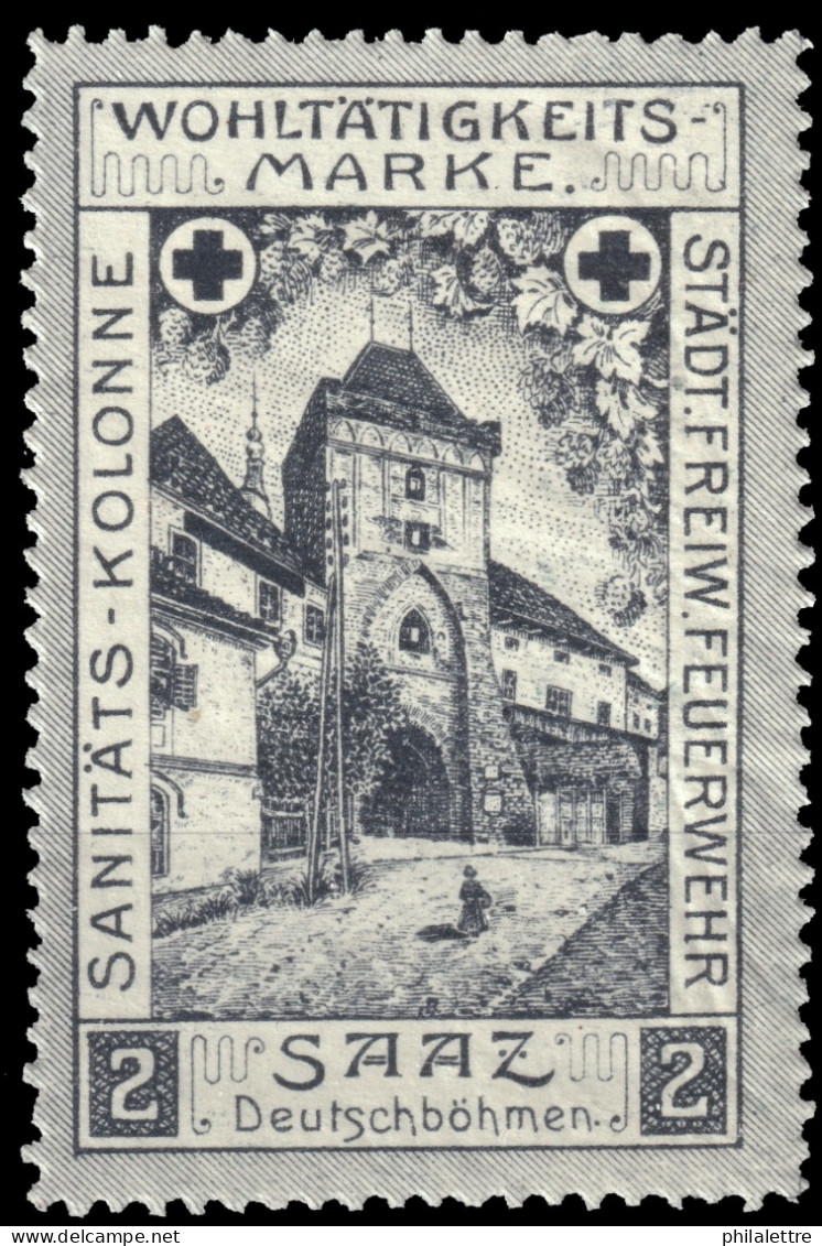 AUTRICHE / ÖSTERREICH Wohltätigkeits-Marke "SANITÄTS-KOLONIE STÄDT. FREIW. FEUERWEHR / SAAZ" Neuf/Ungebraucht -Ref.001 - Unused Stamps