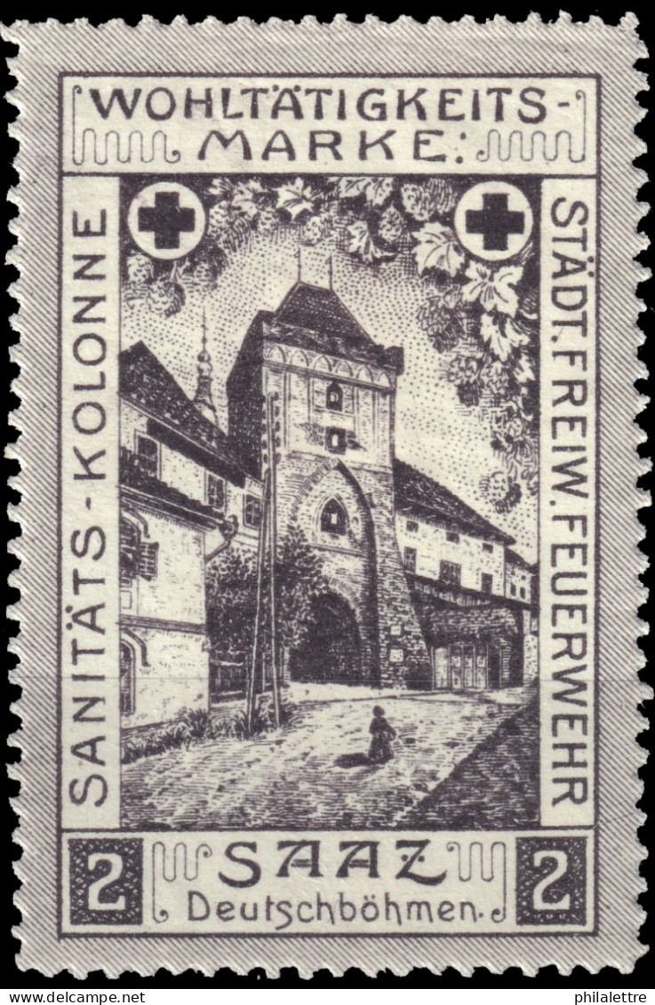 AUTRICHE / ÖSTERREICH Wohltätigkeits-Marke "SANITÄTS-KOLONIE STÄDT. FREIW. FEUERWEHR / SAAZ" Neuf/Ungebraucht -Ref.002 - Unused Stamps