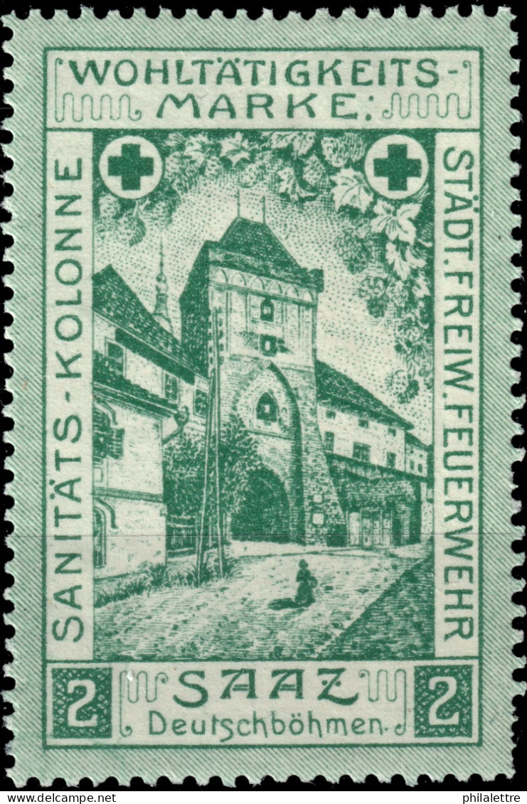 AUTRICHE / ÖSTERREICH Wohltätigkeits-Marke "SANITÄTS-KOLONIE STÄDT. FREIW. FEUERWEHR / SAAZ" Neuf/Ungebraucht -Ref.007 - Unused Stamps