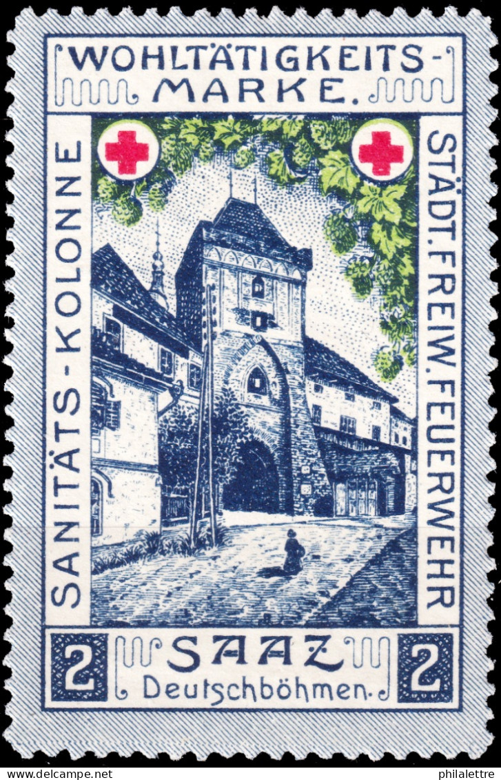 AUTRICHE / ÖSTERREICH Wohltätigkeits-Marke "SANITÄTS-KOLONIE STÄDT. FREIW. FEUERWEHR / SAAZ" Neuf/Ungebraucht -Ref.009 - Unused Stamps